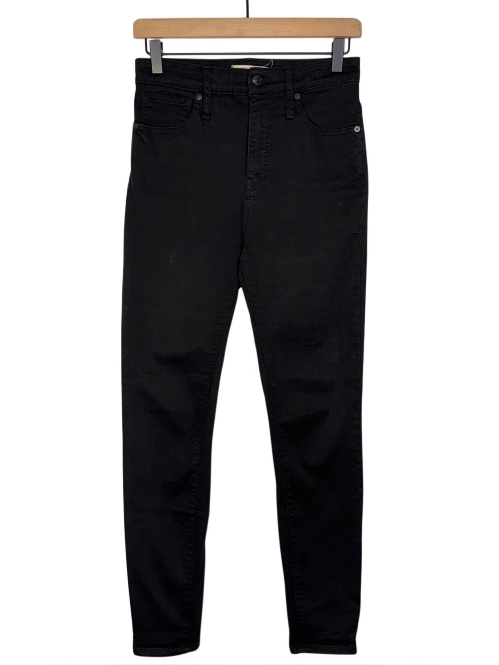 WJ440 {Madewell} "Curvy High Rise Skinny" Black Denim Jeans